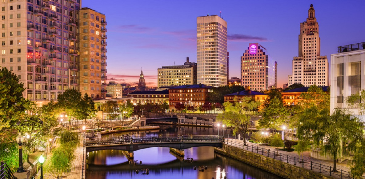 Providence downtown buildings and Providence River