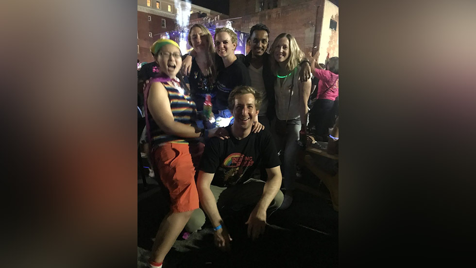 several people posing for a photo